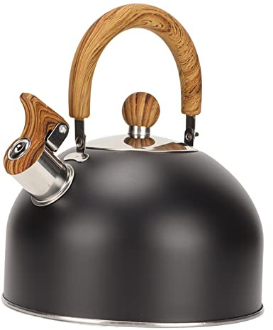 RASTKY Théière en Acier Inoxydable à Poignée Ergonomique, Bouilloire Sifflante, Facile à Utiliser, 2,5 L, pour un Usage Familial