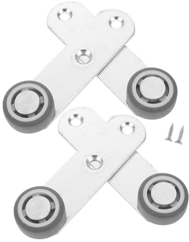 GLEAVI 4 PCS Side Caster Wheels: 1.6 Inch Barn Door Roller for Kitchen Islands - Gate Support Pulley for Heavy Wooden cabinets Home Renovation