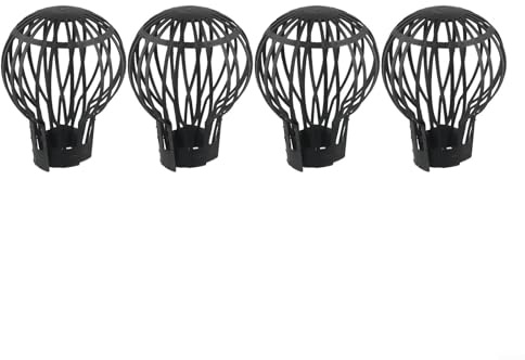 Lot de 4 tamis à feuilles pour tuyau de descente pour protection contre les débordements de gouttières à cause des feuilles et des débris avec construction en plastique