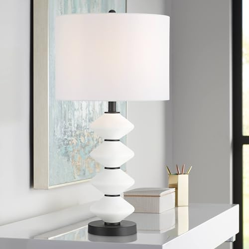 360 Lighting Lucy 26 1/2 High Black and White Glass Table Lamp with Dimmer