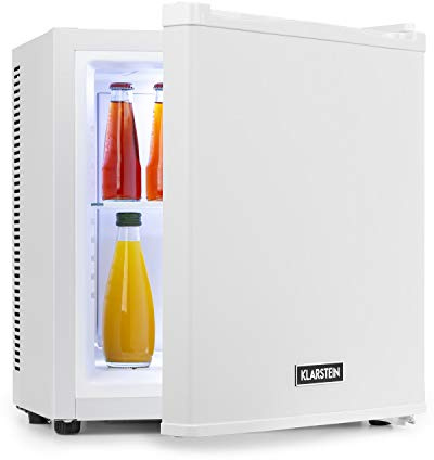 KLARSTEIN Mini Frigo de Chambre de 13L pour Snacks et Boissons, Petit Frigo Top Silencieux, Mini Bar, Petit Réfrigérateur Camping, Cosmetique, Refrigerateur avec Étagères Réglables, 5-15°C