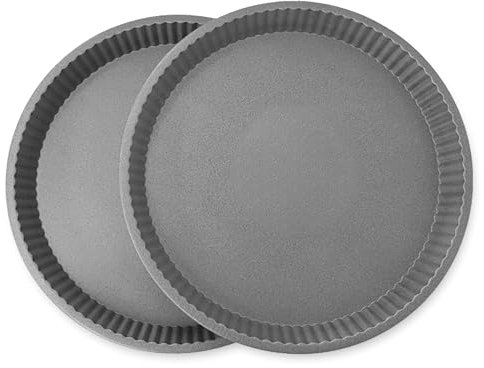 Samuel Groves 12 Fluted Round Quiche Flan Tart Tin Pan Twin Pack Superior Double Coated Non Stick Made in England (12)