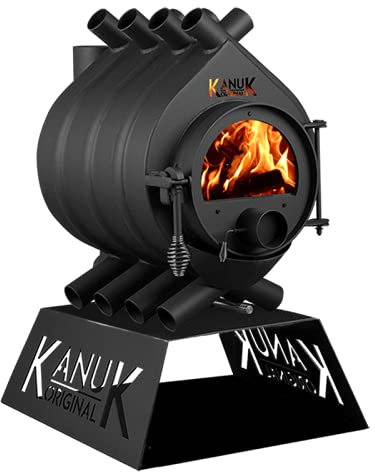 Warmluftofen Kanuk® Original 7 kW - Werkstattofen - Schwedenofen - Zulassung für Deutschland, Österreich und Schweiz - BimSchV (ohne Seitenverkleidung, Untergestell Base)