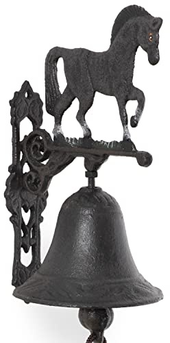 Moritz Türglocke Glocke klein Pferd Gallopp reiten Wandglocke Gartendeko Gusseisen Rustikal Antik Design Stil Retro Klingel