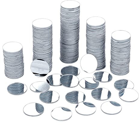 PH PandaHall 200pz Mini Dimensioni Specchio Rotondo Adesivo Piccolo Specchio di Acrilica Piastrelle Mosaico Decorativo Specchio per Progetti di Arti E Mestieri, Incorniciatura, Arredamento Casa