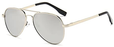 YAMEIZE Polarisé Trendy Toddler Oval Lunettes de Soleil - à Monture en Métal pour Garçons Filles Teens Protection UV400 Mode Unisexe Sans Monture en Métal Lunettes pour Enfants Mignonnes