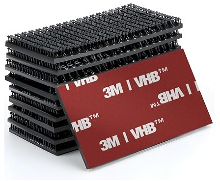 Dpm tapes Dual Lock SJ3870, 10 rettangolo adesivi fissaggio Auto, Dashcam, Go Pro, Supporto Pagamento Pedaggio, dimensioni 25 mm x 50 mm, chiusura a pressione, nero, prodotto altamente adesivo