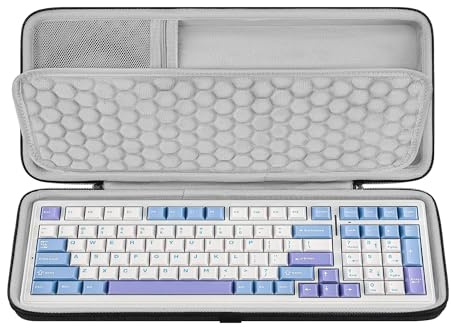 Étui Rigide pour Clavier Geekria EVA, Compatible avec Aula F99, RedThunder K95, Redragon K686 Pro / K719, Keychron K4 Pro / V5 Max, Corsair Vanguard 96, Sac de Transport (Gris foncé)