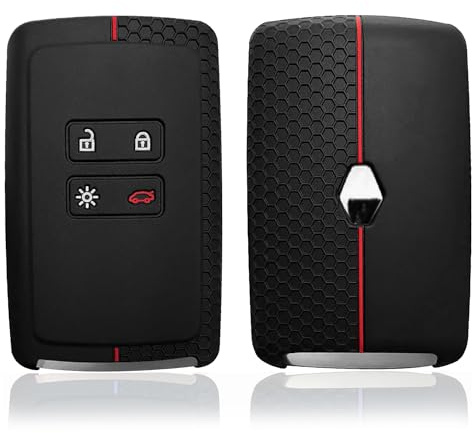 Kesiku Renault Schlüsselhülle für Clio Kangoo Talisman Espace Dacia Duster Sandero Grand Scenic Kadjar Megane Zoe Captur Schlüssel, Dacia Schutzhülle, Silikon Autoschlüssel Hülle Renault Schwarz Rot