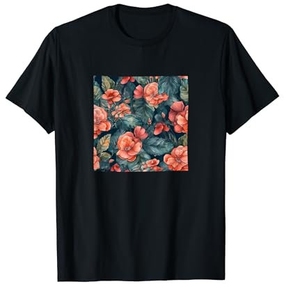 Begonie Aquarell Floral Wildflower Grafik T-Shirt