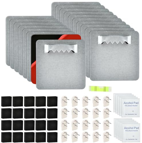 USENG Juego de 18 Cuelga Facil cuadros sin Clavos,para Colgar Cuadros sin Taladrar,Colgadores Adhesivos para Cuadros,Colgar Cuadros sin Taladro Colgador de Cuadros Pared,Colgadores de Cuadros(4x4cm)