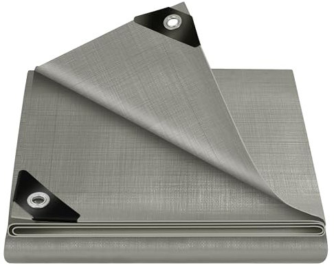 WOLTU Telone Occhiellato Idrorepellente per Esterno, Telo Copri Legna, Telone Copertura Antipioggia Copertura da Esterno, 180gsm PE, 1,5x6 m, Grigio