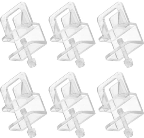 Lipfer 6 Stück Aquarium-Anti-springnetz-Halterung, Fischgitter-netzhalter, Multifunktionale Transparente Anti-Sprung-Netz-montageklammer, Aquarium-Bildschirm-netzabdeckungs-Set