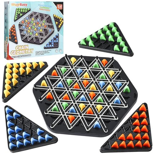 Chain Triangle Game, Funny Kids Strategy Game, Triggle Board Game Interactive Peg Game Educational Brain Teaser Strategy Puzzle Toy for Adults and Kids