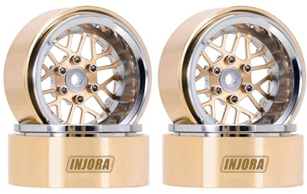 INJORA ModuWheel 1.3 Negative Offset Beadlock Wheels Brass & Aluminum Rim for 1/18 1/24 RC Crawlers TRX4M SCX24 Upgrade
