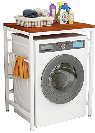 Étagère à linge pour machine à laver et sèche-linge à chargement frontal, meuble de rangement sur pied pour salle de bain
