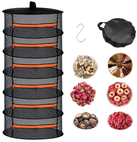 Forbabe Red De Secado De 6 Capas Para Hierbas, Verduras Y Carne, Con Ganchos, Malla De Nailon Transpirable, Plegable Y Colgante