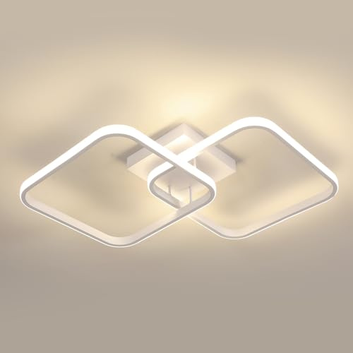 Osairous Plafoniera LED Soffitto Quadrata, 42W 4725LM Lampada da Soffitto LED Moderna, Plafoniera Bianco Soggiorno in Acrilico per Camera da Letto Cucina Studio Ufficio, Luce Neutra 4500K, 64CM