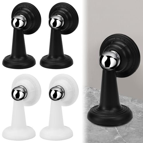 EUIEUT 4 Stück Magnetische Türschnapper Edelstahl 9.3 * 5 * 5cm Magnet Door Stopper Türstopper Bodentürstopper Magnet Türhalter Türpuffer selbstklebenden Türfeststeller für Boden Oder Wandmontage