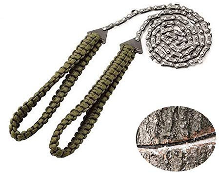Juroupi 27 Inch 11 Teeth Pocket Chainsaw with Paracord Handle Hand Chain Saw Outdoor Emergency Survival Gear for Camping Hiking Backpacking Wood Tree Cutting