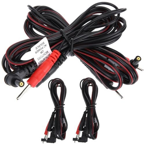 HOUDERCO 4 Cables De Electrodo Para Fisioterapia Cables De Plomo De Repuesto Con Conector De Pasador Para Electroestimulador Muscular Y Dispositivos Terapéuticos 43.30 X 0.09 X 0.07 in