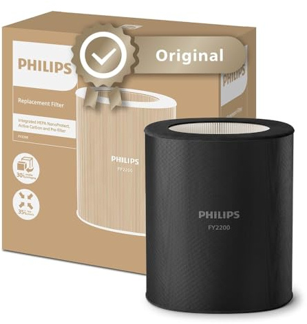 Philips Original Ersatzfilter für Luftreiniger der AC2200 Serie | für AC2210, AC2220, AC2221, NanoProtect HEPA-Ersatzfilter, Aktivkohle, 12 Monate Lebensdauer (FY2200/30)