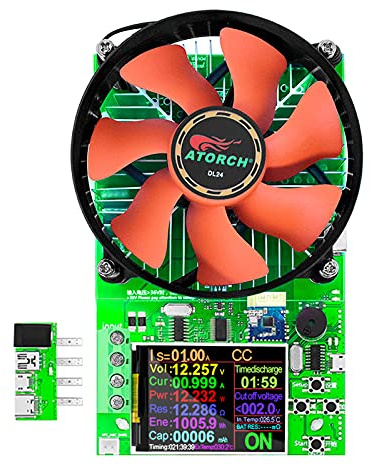 Comprobador de baterias de coche 15 0W 180W 30A Pantalla de color digital de 4 hilos de carga electrónica de carga Bt Control de conexión inalámbrico o con cable medidor de carga constante(150W)