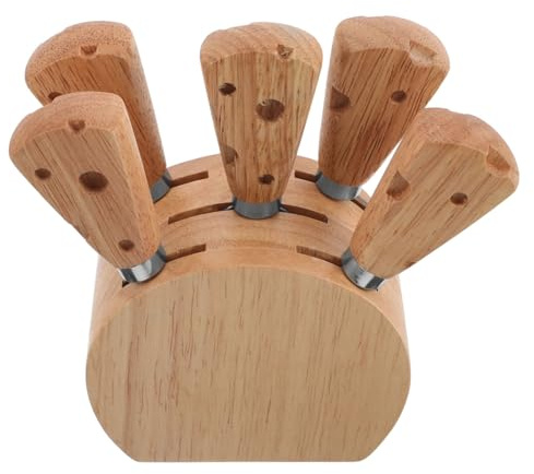 ABOOFAN 1 Ensemble Set de Couteaux à Fromage avec Poignée Ensemble de Outils Acier Inoxydable pour Tartiner Trancher et Servir Fromage avec Support pour Réunions et Pique