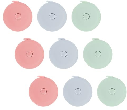 OSALADI 9 Cintas Métricas Retráctiles Flexibles de 1,5 Metros para Costura y Medición, Portátiles y Compactas, Colores Variados, Cinta Métrica Doméstica para Tela y Cuerpo Color Aleatorio