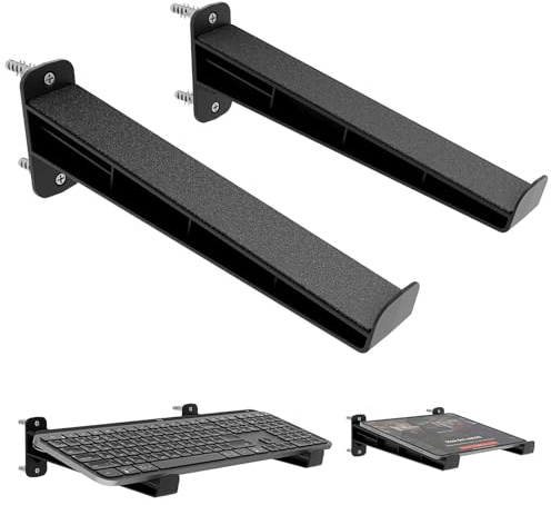 sciuU Support Mural pour Clavier, Étagère Flottante | Support Horizontal Split avec Inclinaison Ergonomique de 15° pour Claviers Mécaniques, Tablettes, Liseuses - Gain de Place