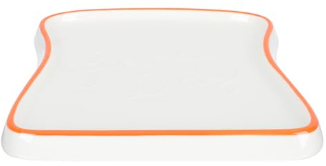 WATIIFUFU Ceramic Bread Shaped Food Tray Orange Breakfast Plate Toast Shape Meal Dish Home Kitchen Accessory Household Dining Serveware