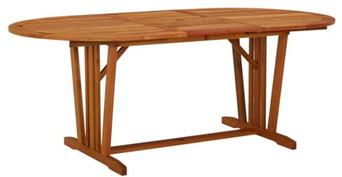 Mhdvray Ausziehbarer Gartentisch 150-200x100x75 cm aus Massivholz Eukalyptus mit Ölfinish Modernes Design Sonnenschirmloch für Balkon Terrasse und Garten