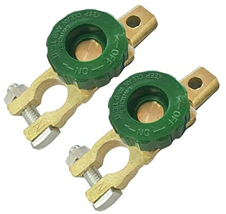 2 Stücke Universell Autobatterie Schalter Trennschalter Auto Batterie Trennschalter Stromunterbrecher Hauptstromschalter Hauptschalter für Marine Motorrad LKW KFZ Boot 12V/24V (Batterieklemme)