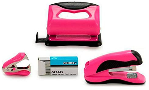 Licencias Set Tacker und Locher Sortiment 3 Farben