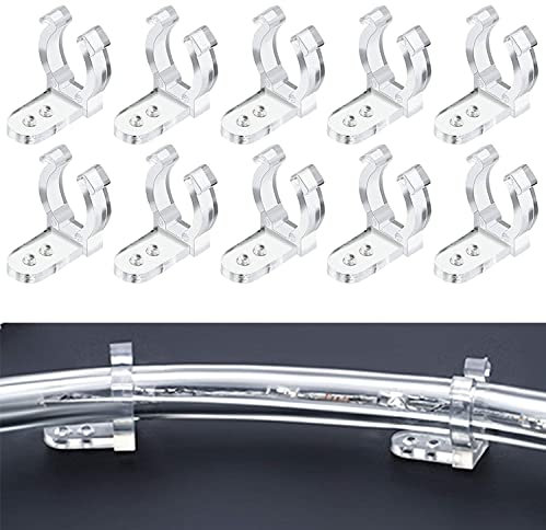 Trade-Shop - Set di 50 clip di fissaggio da parete per tubi luminosi a LED, diametro 10 mm, con fori per viti da 2,9 mm