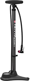 Trivio - Fahrradpumpe Blizzard Hochdruck 12 bar/180 psi Stahl - Standpumpe für schnelles und einfaches Aufpumpen - Stabiles Stahlgehäuse - Präzises Manometer - Für alle Ventiltypen geeignet -