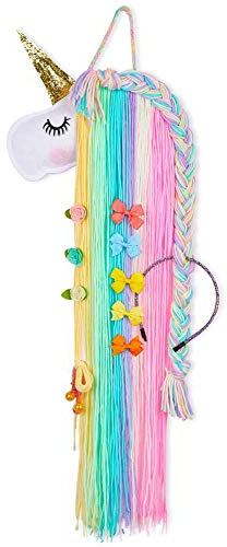 Gearmax Einhorn Haarspangen Aufbewahrung Halter, Quasten Unicorn Haarschmuck Haarclips Haarbögen Haarreife Organizer