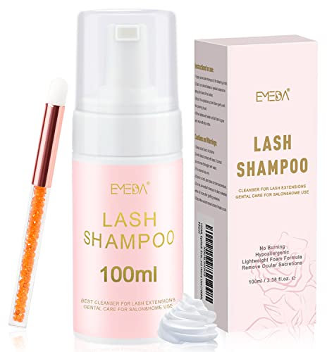 EMEDA 100ML Champú para pestañas champú espumante para pestañas extensiones, Limpiador de Espuma de pestañas para uso en salón y en casa sin aceite lash extension shampoo