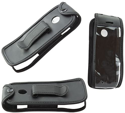 caseroxx Leather-Case with belt clip compatible with Nokia 105 4G / 110 4G (2021, 2023) made from genuine leather, Pouch with belt clip and viewing window in black