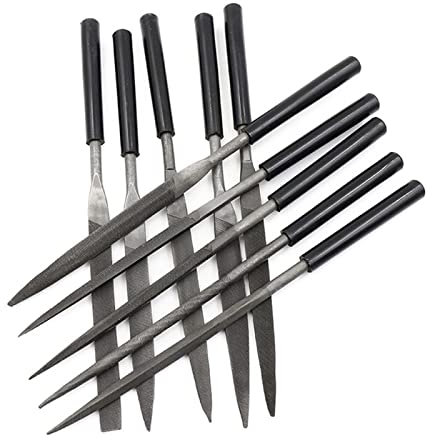oUyOo Juego De Limas Mini Mango De Plástico Escofina Pequeña Contiene 10 Piezas De Diferentes Formas Cojinete Acero Industrial Especial para Carpintería Metal Plástico Acero Pulido De Cuero,3 * 140mm