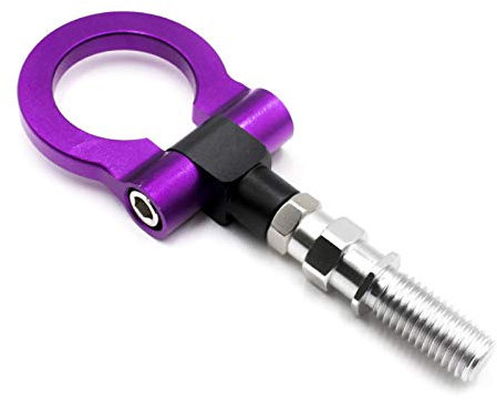 QUNINE Auto Racing Vorne Hinten Abschlepphaken Auto Anhänger Ring Universal Abschlepphaken Abschleppstangen Set Abschlepphaken (Farbname: Rot) (Lila)