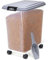 Nobleza - Contenitore per Animali da 40 L,Animali Domestici Scatola di Alimenti con Ruote Contenitore,Coperchio Ribaltabile, Ermetico,Trasparente,Ruote e Pala,per Cibo per Cani e Gatti,Grigio