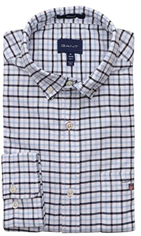 GANT Reg Indigo BD, Camicia Uomo, Semi Light Blue,