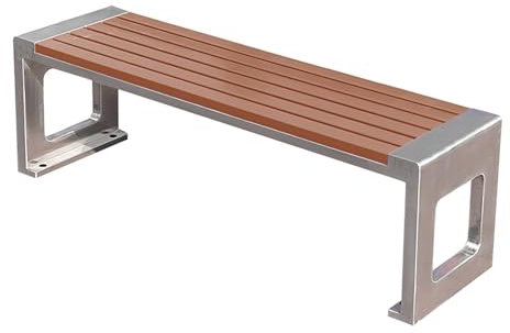 LHXLSH Gartenbank Metall Ohne Lehne, 2-Sitzer Parkbank, Vintage Sitzbank für Den Außenbereich, Holzbank Wetterfest Parkbank für Garten, Balkon, Holz (Color : B, Size : 47in)