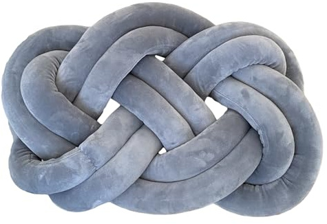Ueiwffzo Knotenkissen 45 x 35CM Sitzkissen Plüsch Knot Stuhlkissen, Weiche Stuhlpolster Zierkissen Deko für Sofa Bett Stuhl (Hellgrau)