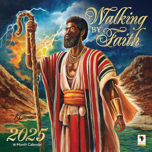 Afrikanska amerikanska uttryck 2025 väggkalendrar - Månatliga kalendrar som firar svart kultur och historia - 12 x 12 hängande kalender - 16 månader - Walking By Faith kalender