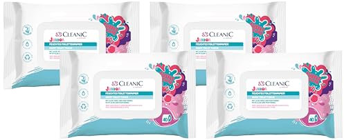 Cleanic Junior - Feuchtes Toilettenpapier Kinder - spülbar - Kombination aus Feuchtpapier und Feuchttuch - reinigt und erfrischt den Intimbereich - Kaugummiduft - Aloe Vera - Panthenol - 40 Stück