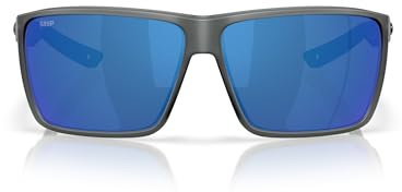 Costa Man Sunglasses Matte Smoke Crystal Frame, Blue Mirror Lenses, 64MM