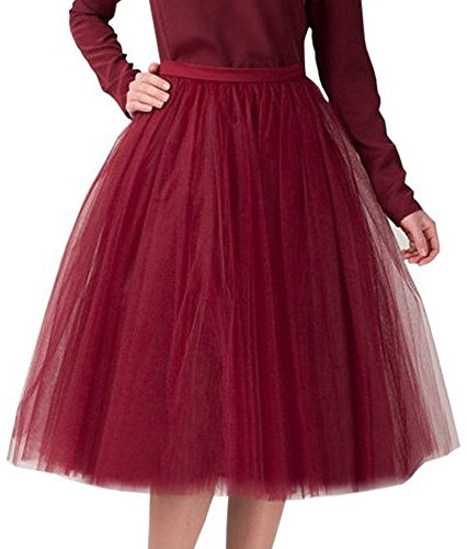 Tüllrock Damen Elastischer Bund Tüllrock Petticoat 50er Tütü Tutu Unterrock Tütü Ballet Tanzkleid für Damen Teenager Mädchen Party Halloween Karnevalspartys Kostüme Ballettrock Ballettkleid (One Size)