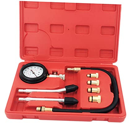 SOLUSTRE Multifunktionaler Zylinderdruckprüfer Mit Manometer Auto Motorrad Kompressionstest Benzinmotor Inklusive Adapter Und Schnellkupplung Zur Motorendruckdiagnose